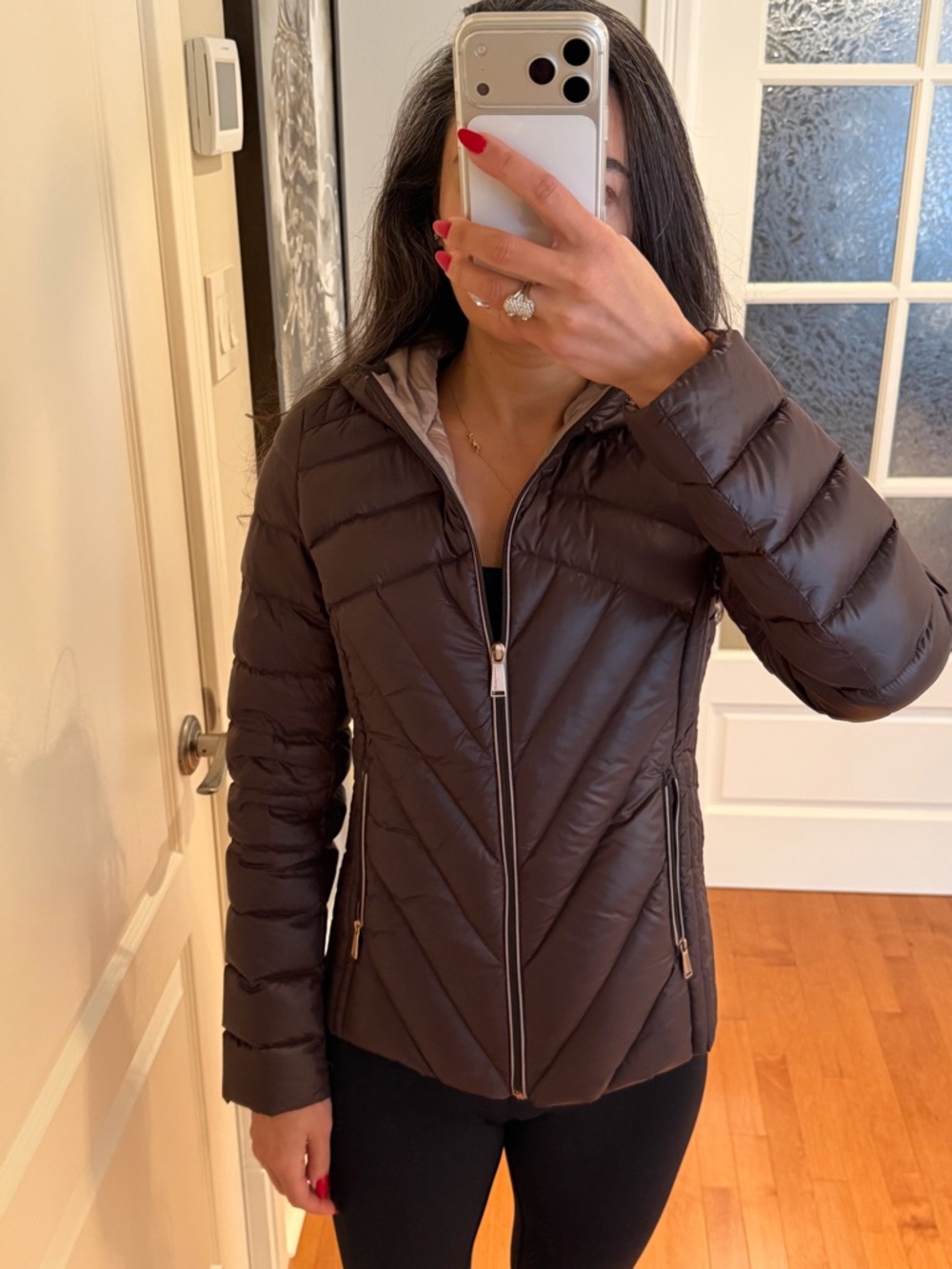 NWOT. BCBGeneration Chocolate Brown Quilted Puffer Jacket